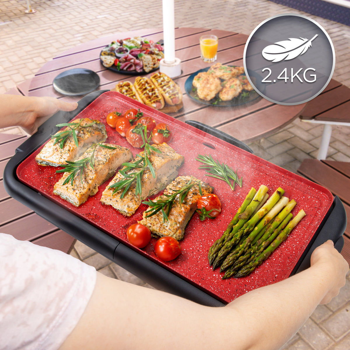 Duronic GP25 Grill elektryczny teppanyaki 2000W płyta ceramiczno-tytanowa