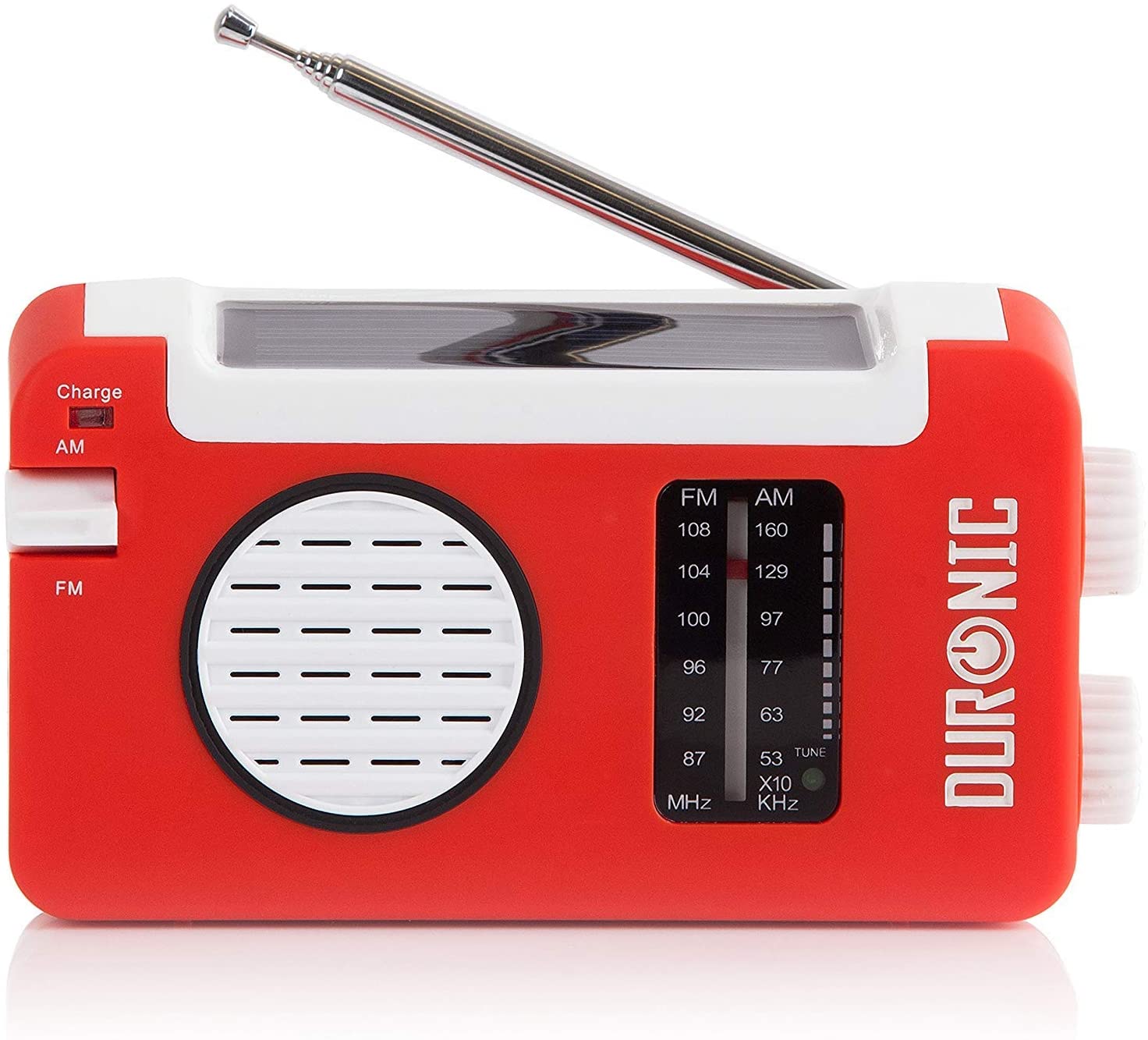 Duronic Hybrid Radio turystyczne na dynamo solarne | korba ręczna | camping | biwak | USB | radio solarne | bateria solarna
