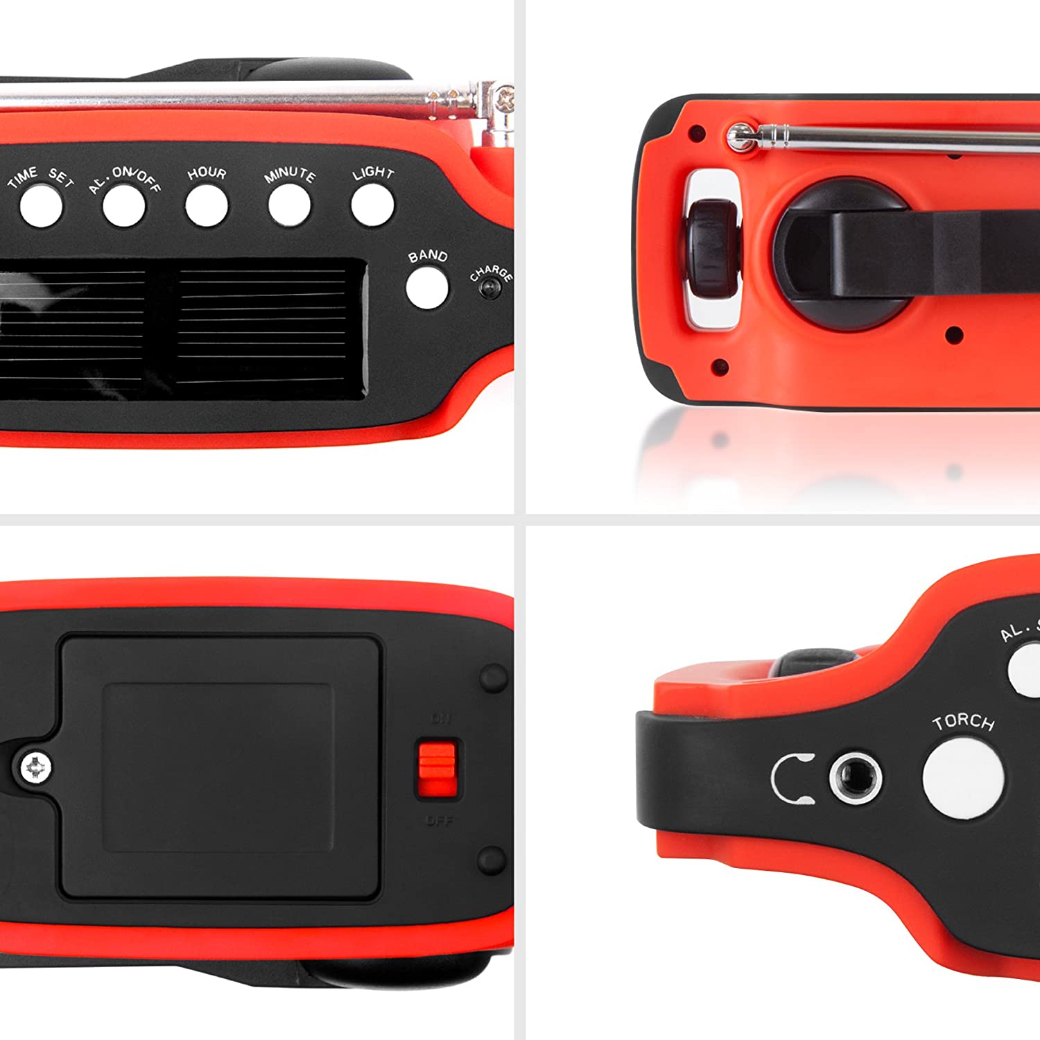 Duronic APEX Radio turystyczne dynamo solarne USB | z lampką LED | korba ręczna | camping | biwak | latarka dynamo | USB | radio solarne | zegar | wyświetlacz