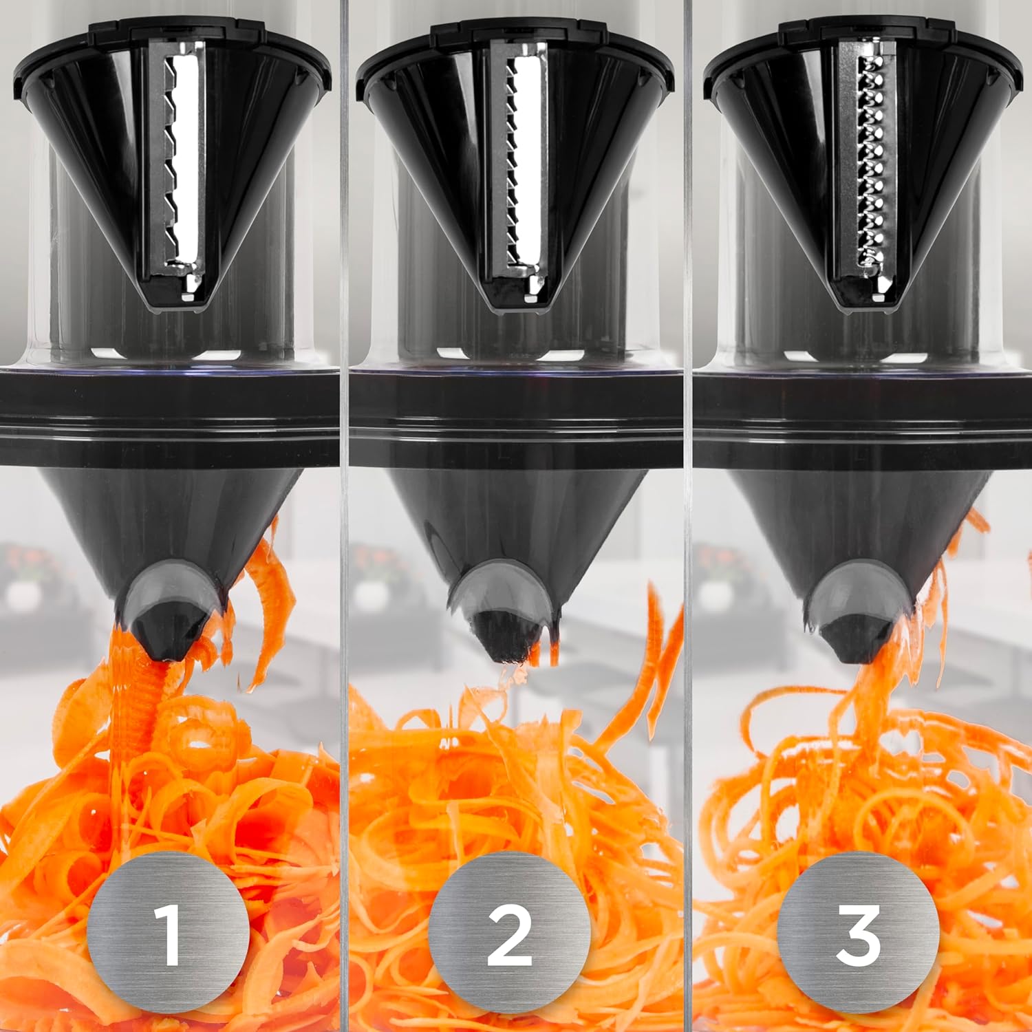 Duronic HBS35 Akcesoria do blendera ręcznego HB35B lub HB35C spiralizer do warzyw z trzema ostrzami | makaron z warzyw, efektowne surówki