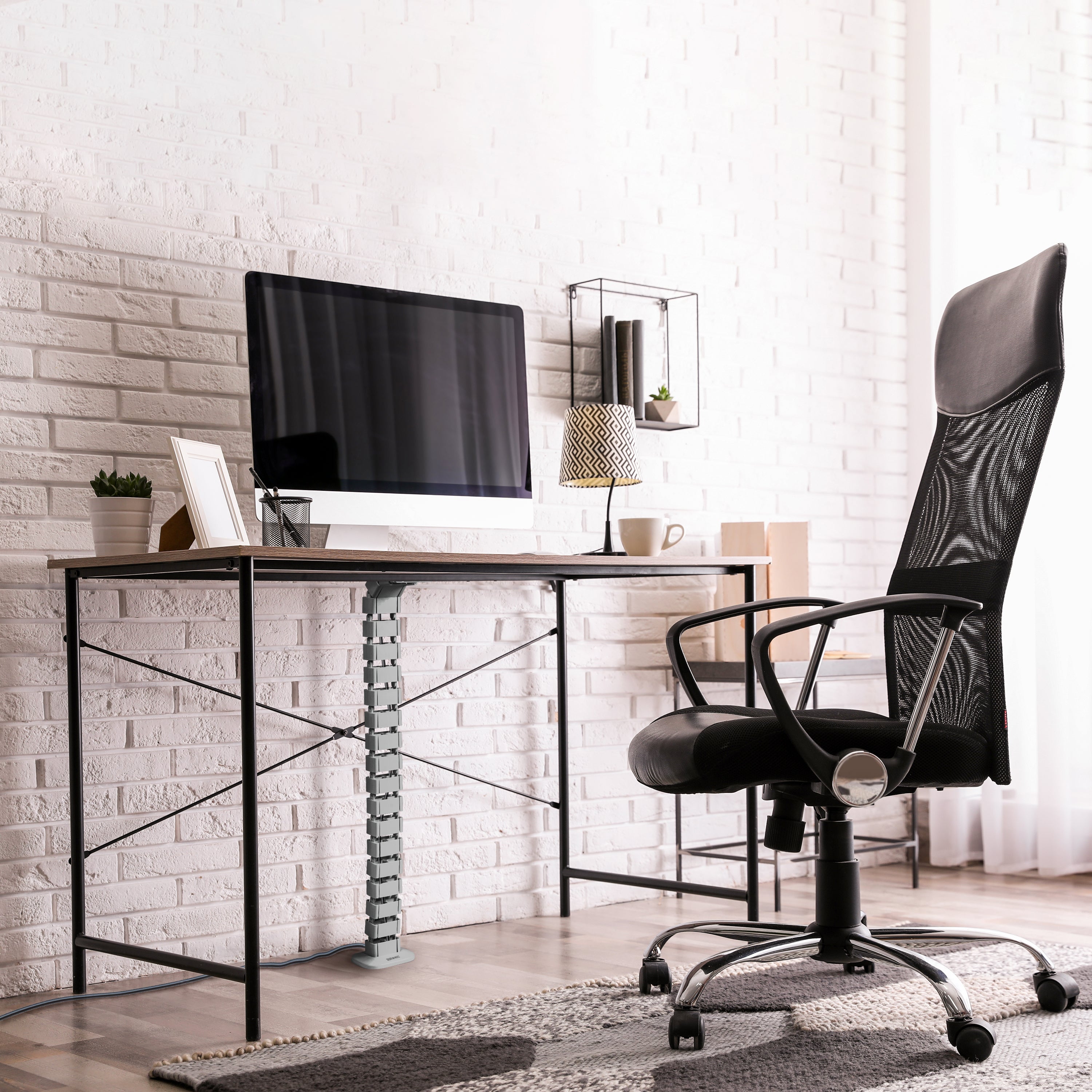Duronic CM1DM SR Osłona kablowa maskownica 130 cm srebrna do 16 przewodów | modułowy elastyczny organizer | zarządzanie kablami | organizer do kabli przykręcany - śruby w zestawie | kanał kablowy wężowy