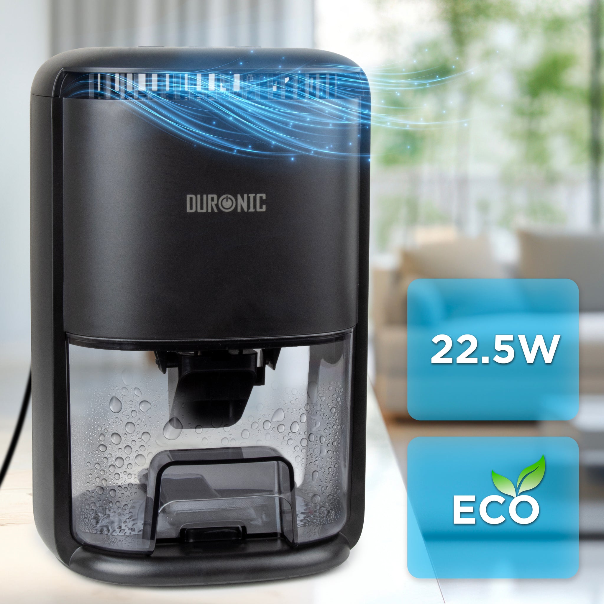Duronic DH07 BK Osuszacz powietrza kondensacyjny do domu 22.5 W, tryb eco