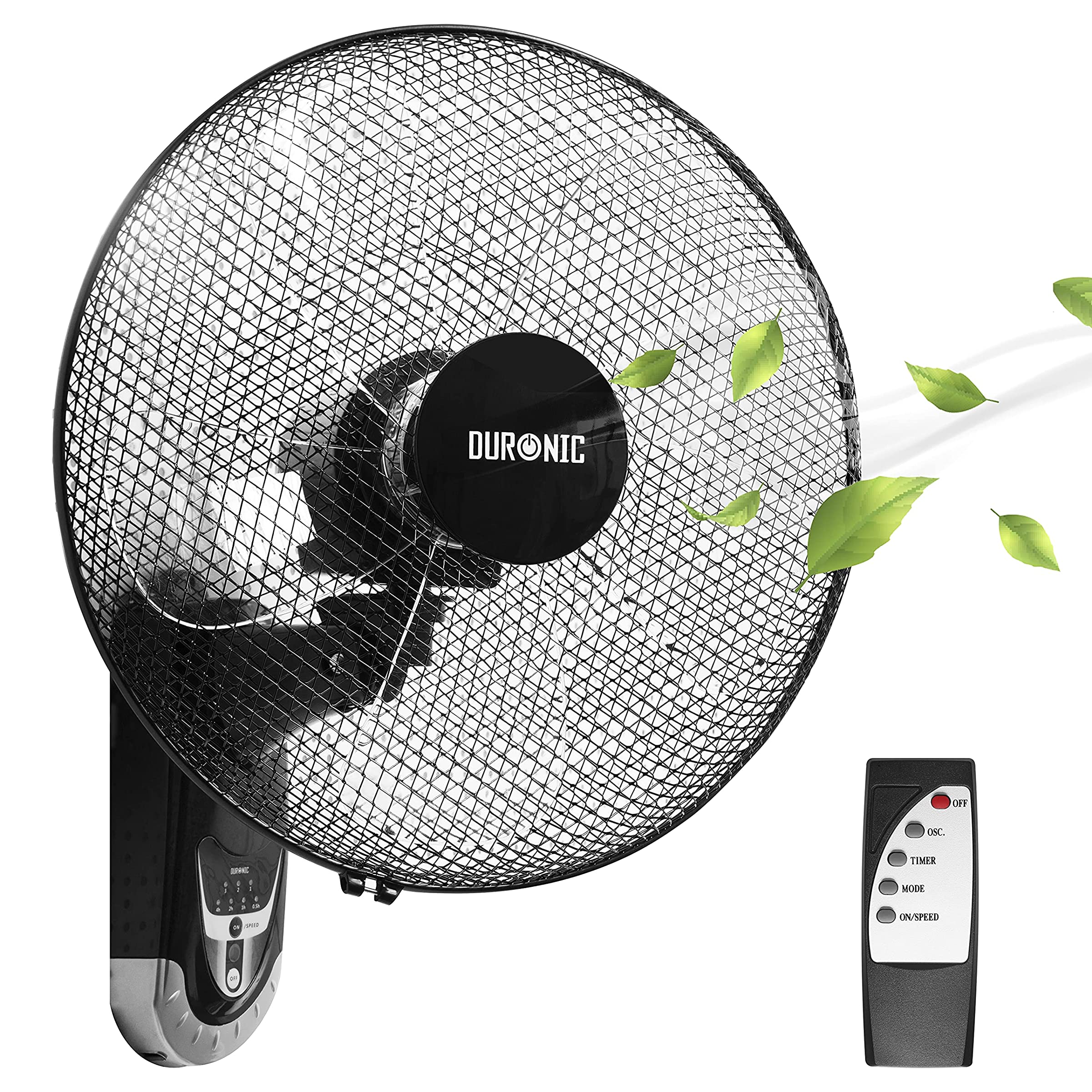 Duronic FN55 BK Wentylator wiatrak ścienny czarny