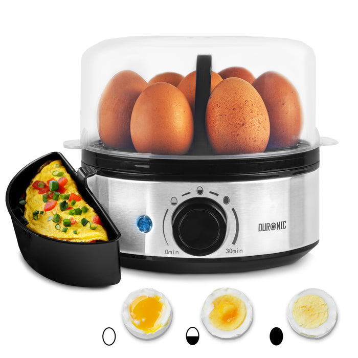 Duronic EB50 BK Jajowar na 1 do 7 jajek, 400 W, 3 tryby gotowania: na twardo, na miękko i na miękko; automatyczne zatrzymanie; gotuje omlety, warzywa
