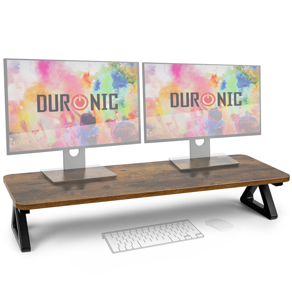 Duronic DM06-2 AW Podstawka pod monitor z płyty MDF w kolorze antycznego drewna | maksymalne obciążenie do 10 kg nadstawka na biurko więcej miejsca na biurku