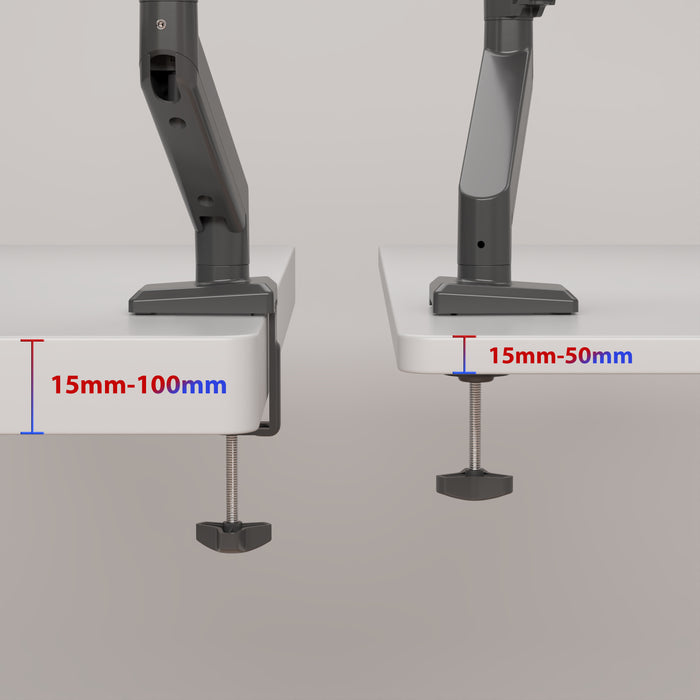 Duronic DM6A1 Uchwyt do monitora 13-32 cale VESA 75 100 obrotowy 360 stopni ramię gazowe ekran komputerowy max 9 kg pełna regulacja wysokosci