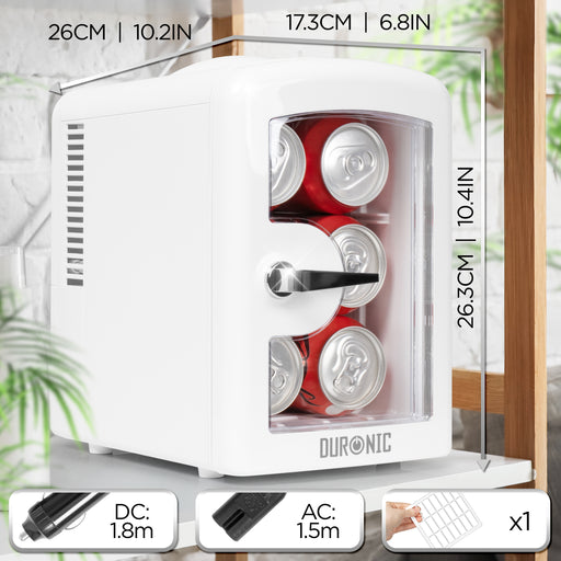 Duronic MFW4 WE Mini lodówka turystyczna do samochodu lub pokoju na leki, przekąski i napoje 12V i 230V chłodziarka do kampera 42W
