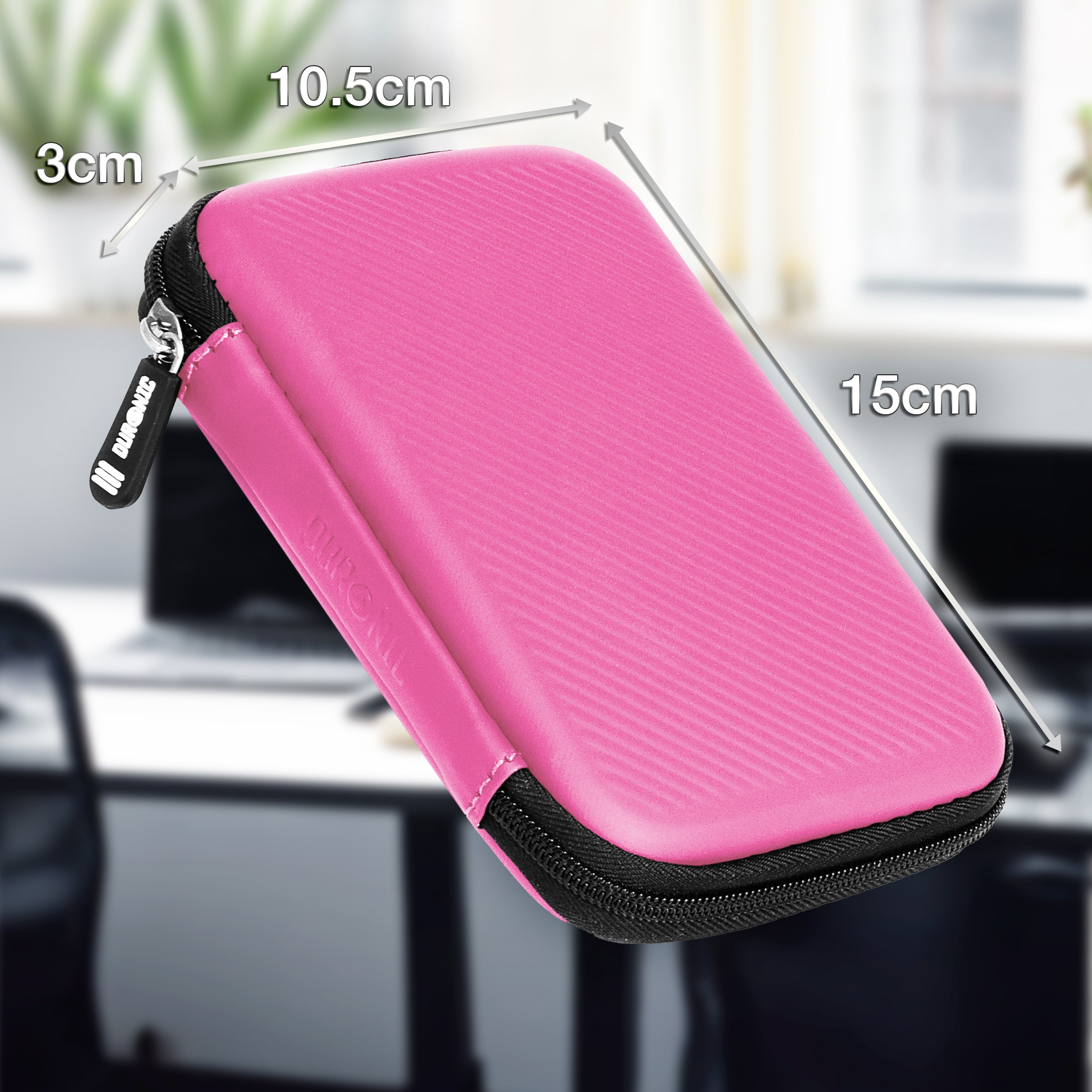 Duronic HDC2 PK Etui na dysk twardy różowe przenośne etui do przechowywania EVA na zewnętrzny dysk twardy i kable