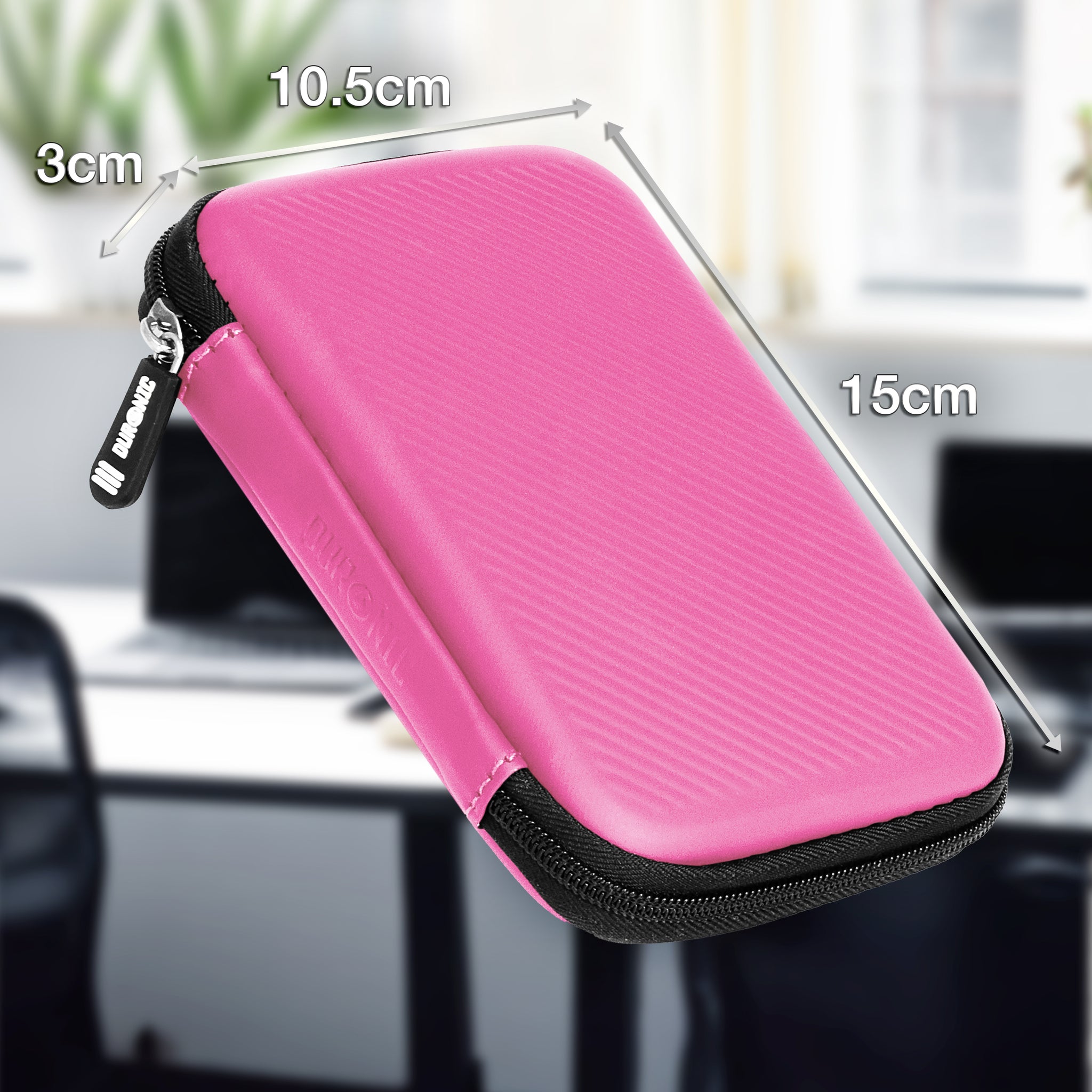 Duronic HDC2 PK Etui na dysk twardy różowe przenośne etui do przechowywania EVA na zewnętrzny dysk twardy i kable