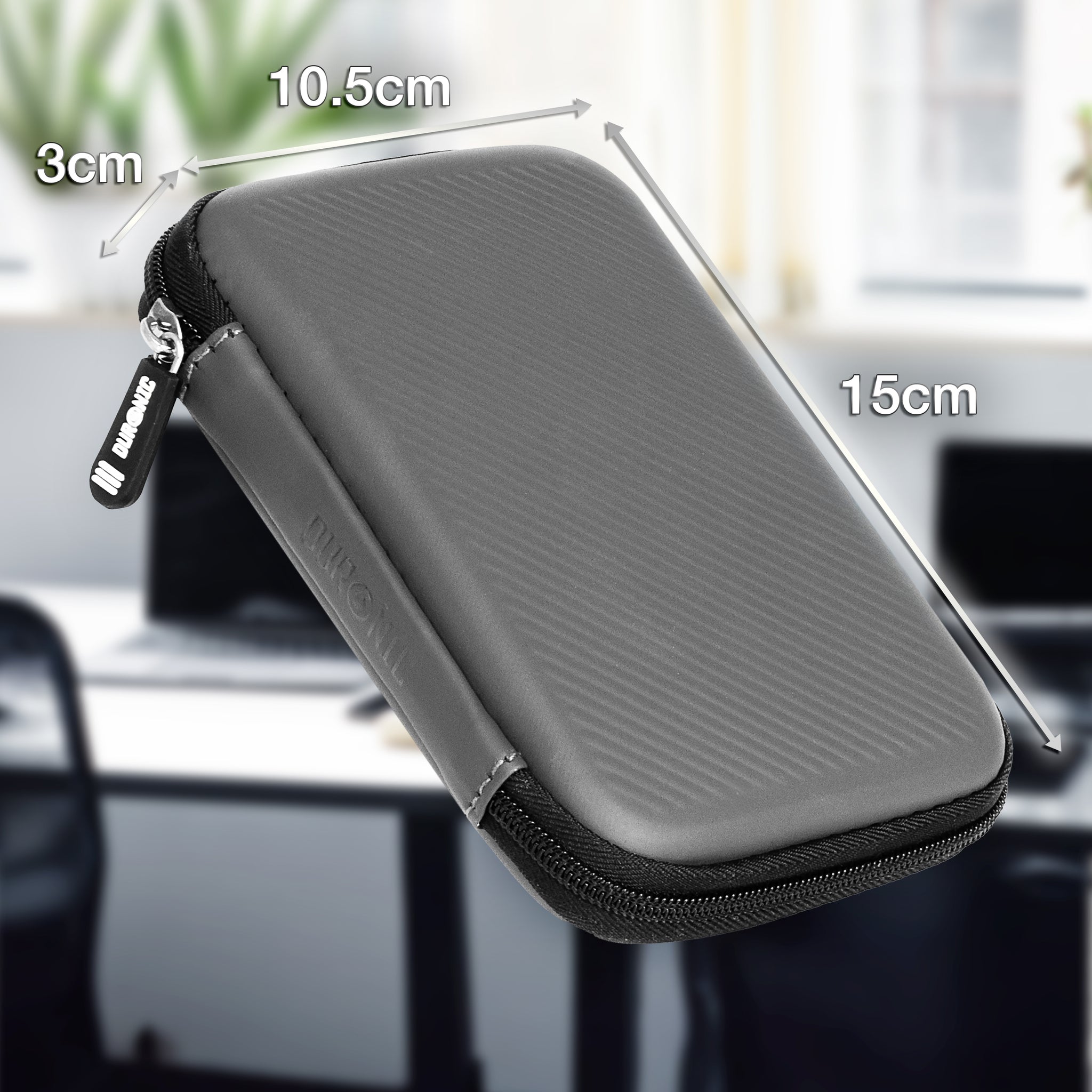 Duronic HDC2 GY Etui na dysk twardy szare przenośne etui do przechowywania EVA na zewnętrzny dysk twardy i kable