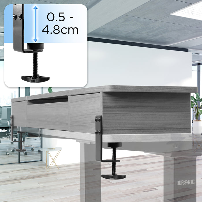 Duronic DD2 GY Nadstawka z szufladami na biurko kolor: szary 120 x 25 x 11,5 cm | uniwersalna i stabilna | montaż bez wiercenia | organizer do biurka dodatkowe szuflady