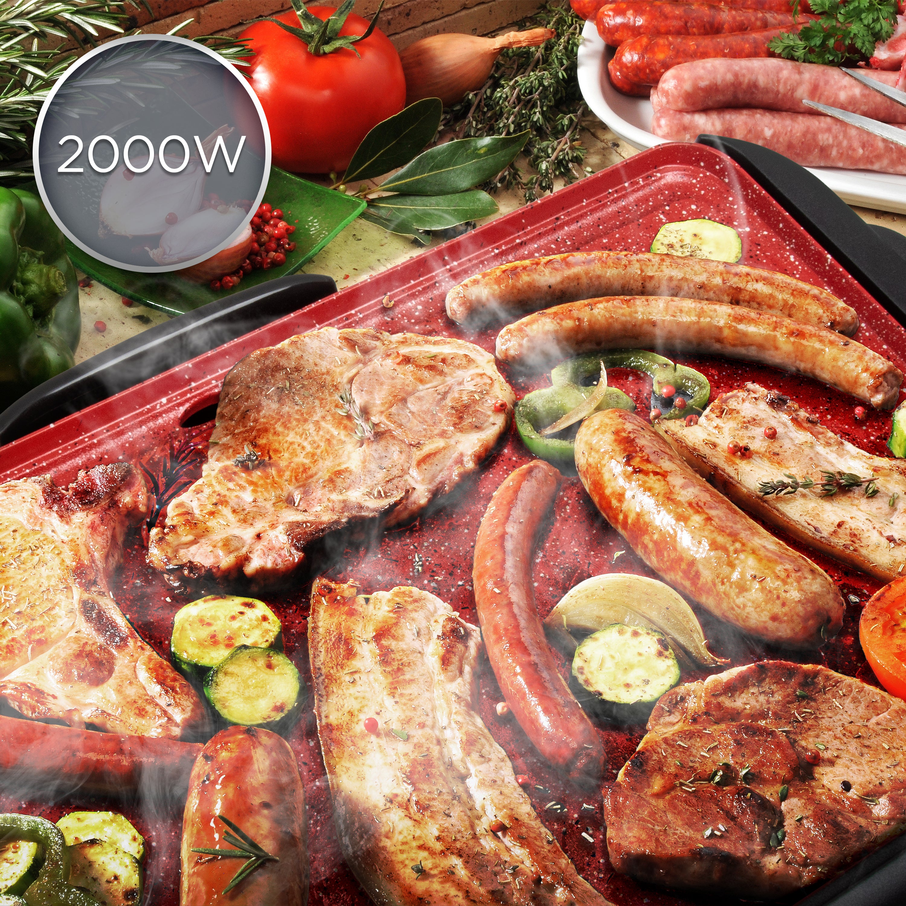 Duronic GP25 Grill elektryczny teppanyaki 2000W płyta ceramiczno-tytanowa