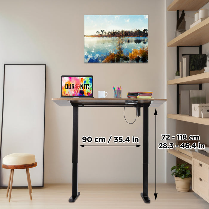 Duronic CD120 BO Biurko elektryczne z regulacją wysokości stojące pamięć 3 wysokości port USB czarny stelaż i blat 120 x 60 cm antyczny orzech Odwiedź sklep Duronic