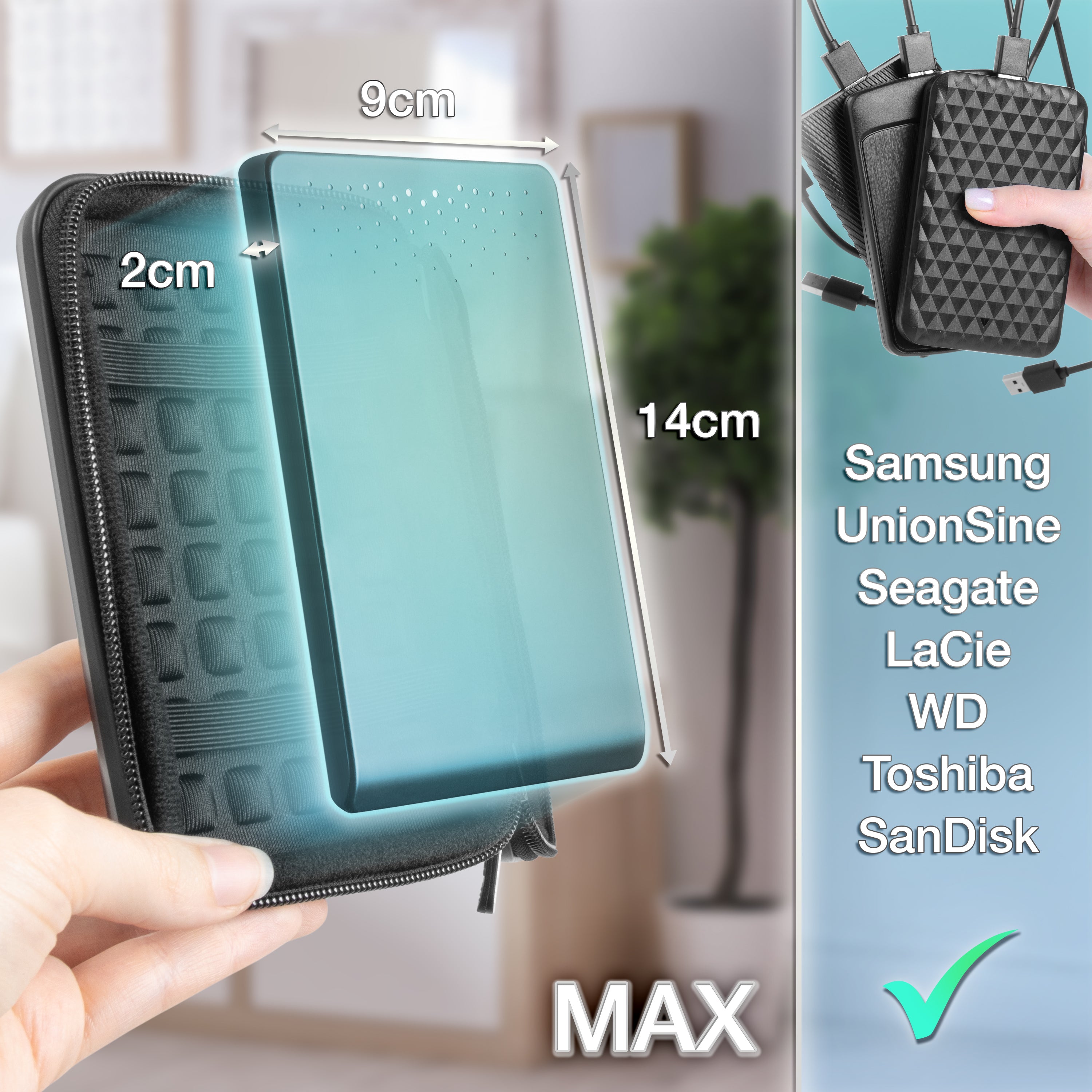 Duronic HDC3 SR Etui na dysk pokrowiec GPS 13x10