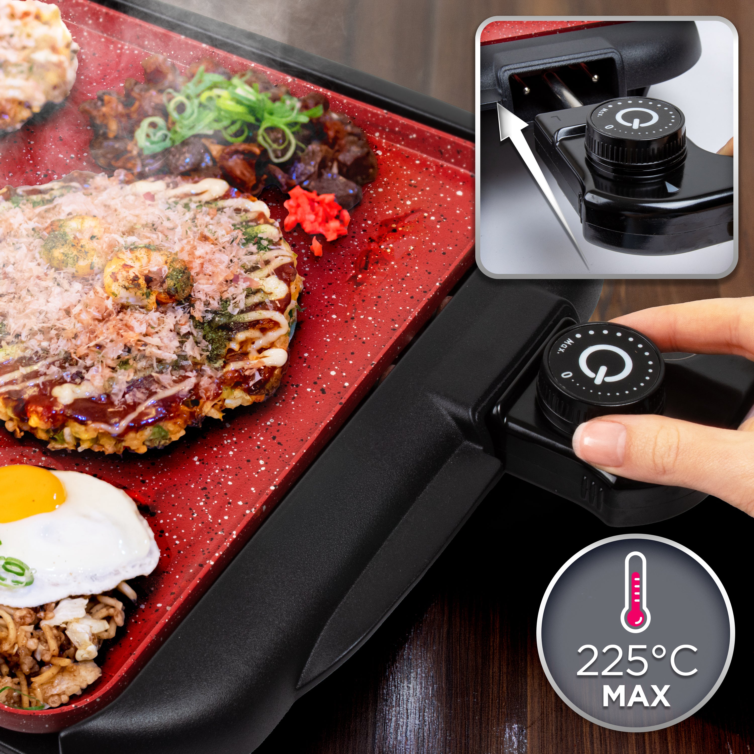 Duronic GP25 Grill elektryczny teppanyaki 2000W płyta ceramiczno-tytanowa