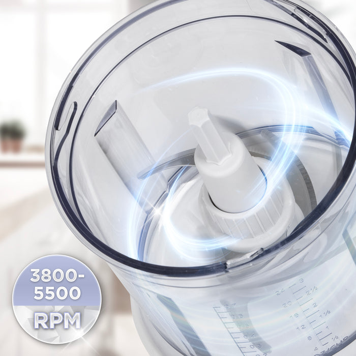 Duronic CH57 WE Elektryczny siekacz szatkownica mini rozdrabniacz 500W 2x 700 ml do puree warzyw cebuli czosnku ziół jajek minirobot kuchenny biały