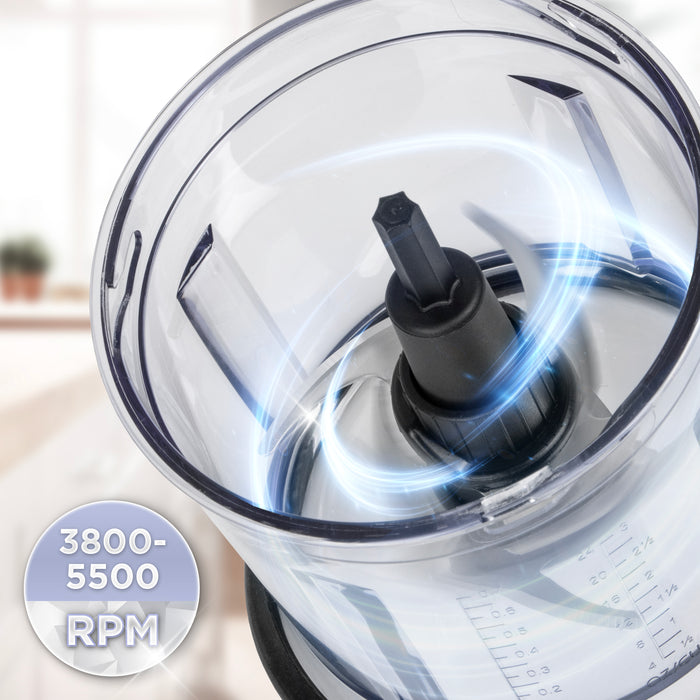 Duronic CH57 BK Elektryczny siekacz szatkownica mini rozdrabniacz 500W 2x 700 ml do puree warzyw cebuli czosnku ziół jajek minirobot kuchenny biały (Copy)