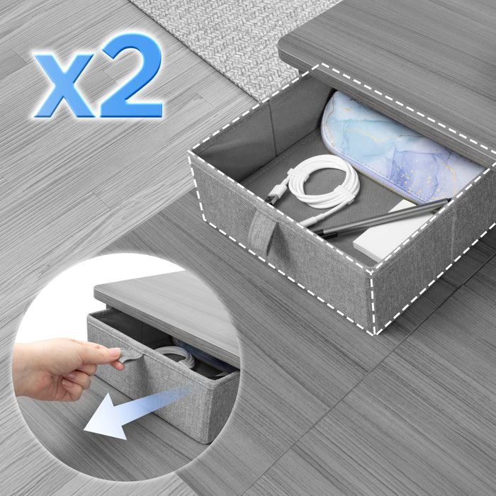 Duronic DD2 GY Nadstawka z szufladami na biurko kolor: szary 120 x 25 x 11,5 cm | uniwersalna i stabilna | montaż bez wiercenia | organizer do biurka dodatkowe szuflady