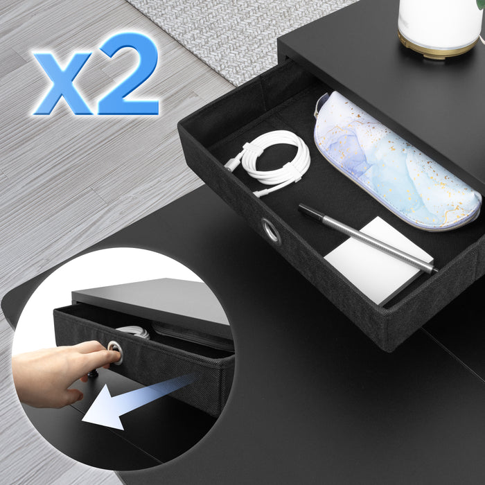 Duronic DD1 BK Blat biurka z nadstawką szufladami kolor: czarny | kompatybilny ze stelażami TM51 i TM61 regulacja wysokości | 120 x 60 cm | ergonomiczne biurko do biura sekretariatu