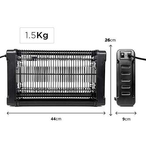 Duronic FK8420 Lampa owadobójcza stop komarom 20W | elektryczny ultradźwiękowy odstraszacz komarów much ciem