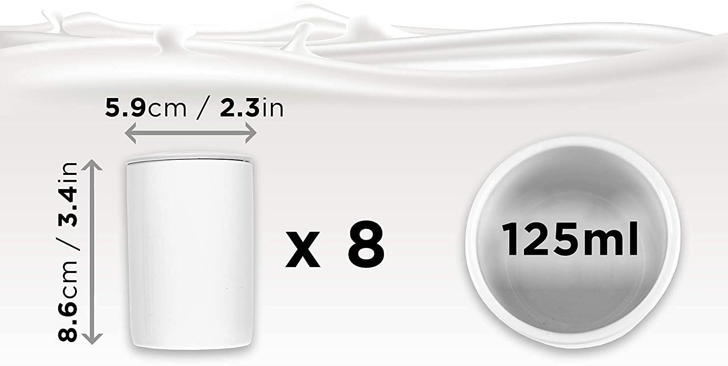 Duronic P8YM2 Ceramiczne pojemniczki do jogurtów 8 sztuk jogurtownica YM1 i YM2