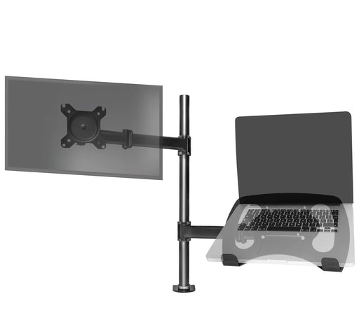 Duronic DM25L1X1 Uchwyt do monitora i laptopa 8kg | VESA 75 lub VESA 100 | wieszak | ramię | uchwyt do laptopa | podstawka do laptopa i monitor | stojak | regulacja monitora | komponenty stalowe | 13-27"