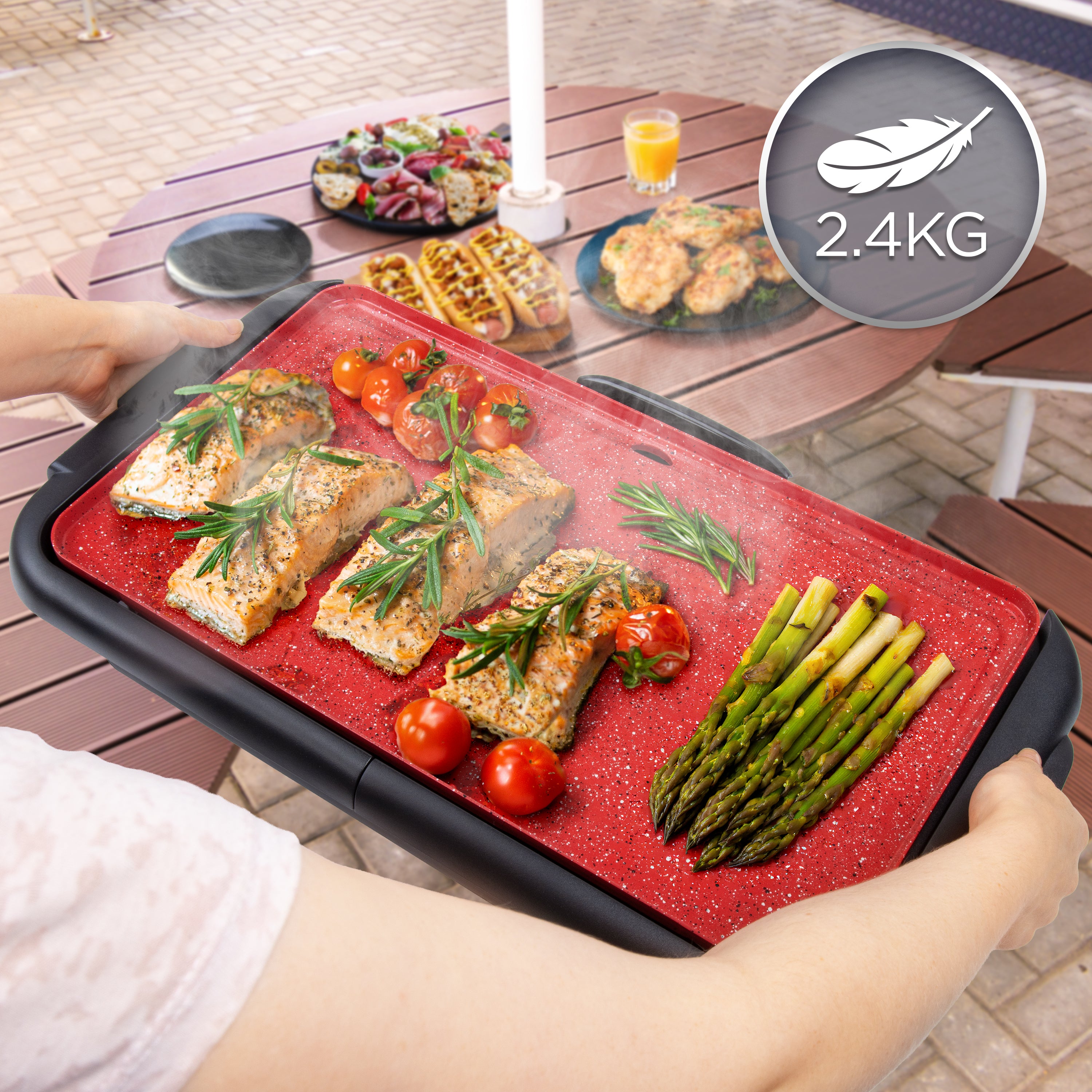 Duronic GP25 Grill elektryczny teppanyaki 2000W płyta ceramiczno-tytanowa