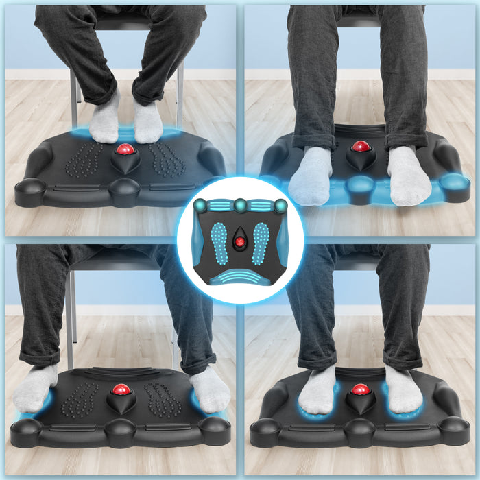Duronic FT02 Mata do pracy na stojąco antyzmęczeniowa Kolor: czarny | mata podłogowa pod biurko z punktami masażu ergonomiczne podparcie dla stóp i pleców podczas pracy stojącej | mata do masażu stóp