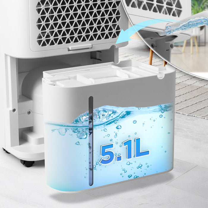 Duronic DH201 Osuszacz powietrza o mocy 440 W, do 20 litrów wody dziennie. Zbiornik na wodę o pojemności 5,1l. Pochłaniacz wilgoci zwalcza nadmierną wilgotność i zapobiega rozwojowi pleśni. Timer