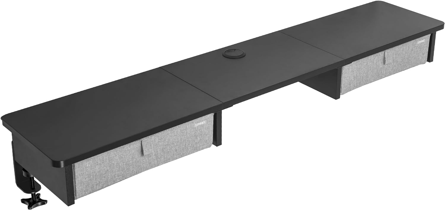 Duronic DD3 BK Nadstawka z szufladami na biurko kolor: czarny 120 x 25 x 11,5 cm | uniwersalna i stabilna | montaż bez wiercenia | organizer do biurka dodatkowe szuflady