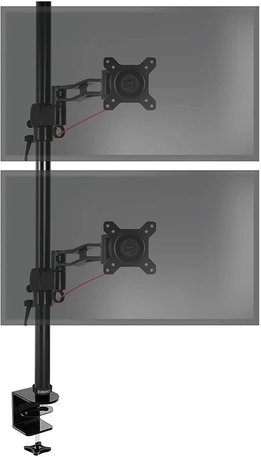 Duronic DM35V2X2 Uchwyt dwa monitory pionowo 2 x 8 VESA 75 lub 100 do 8 kg na ramię monitory 13-27 cali czarny