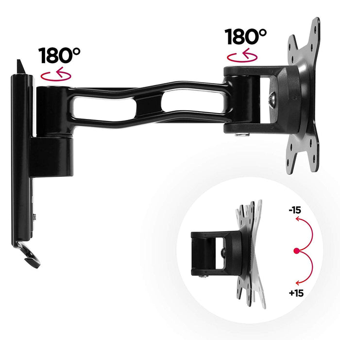 Duronic DM35W1X2 Uchwyt do monitora na ścianę 27" | VESA 75 lub VESA 100 | wieszak | ramię | stojak | regulacja monitora | do uchwytów| aluminium