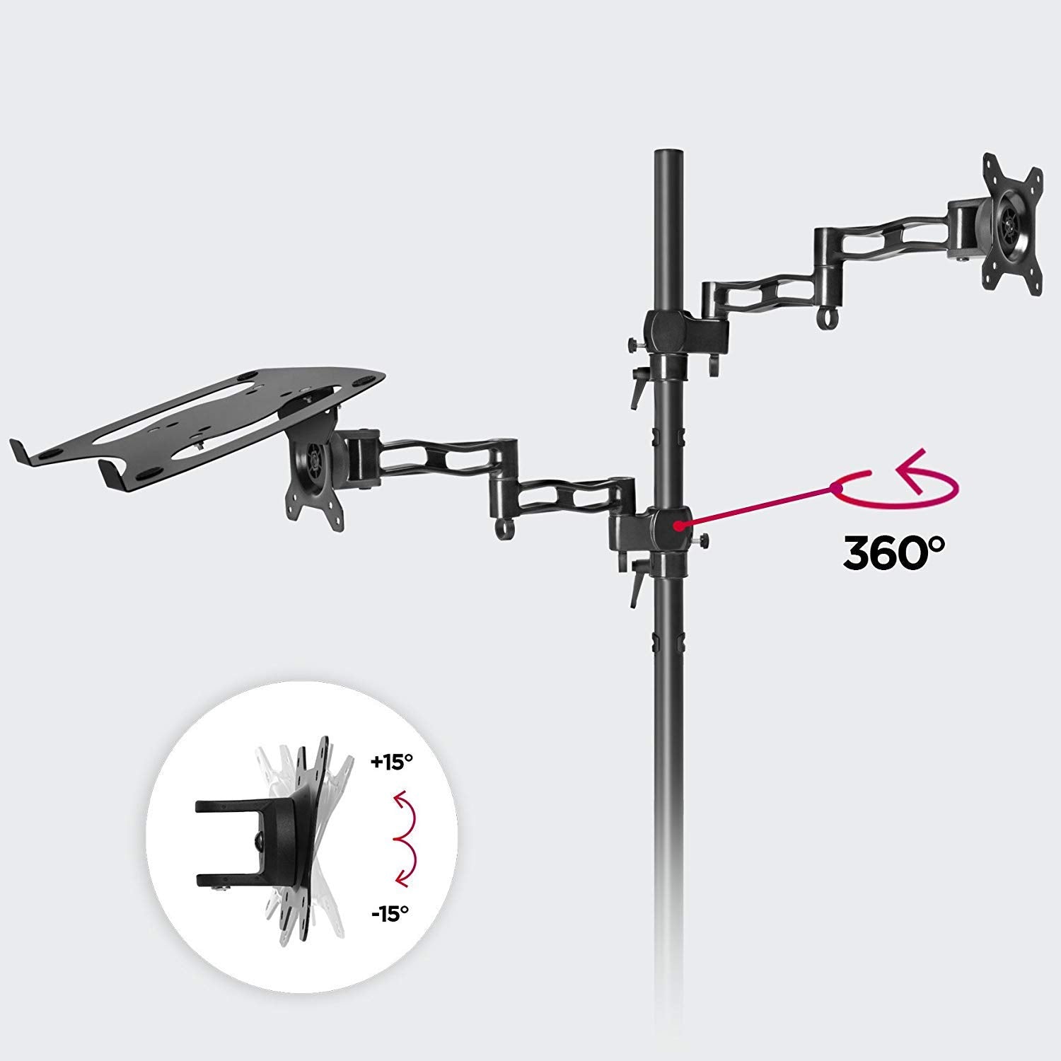 Duronic DM35L1X1 Uchwyt do monitora i laptopa 8 kg monitor 13-27 cali regulacja ekranów, praca z monitorem i laptopem