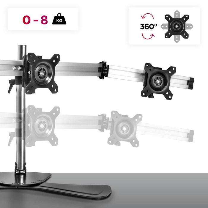 Duronic DM753 Stojak trzy monitory uchwyt 3 ekrany | ramię do ekranów | VESA 75 lub VESA 100 |wieszak |maks 8 kg |na 3 monitory | stojak | uchwyt | regulacja monitora | 15”-24”