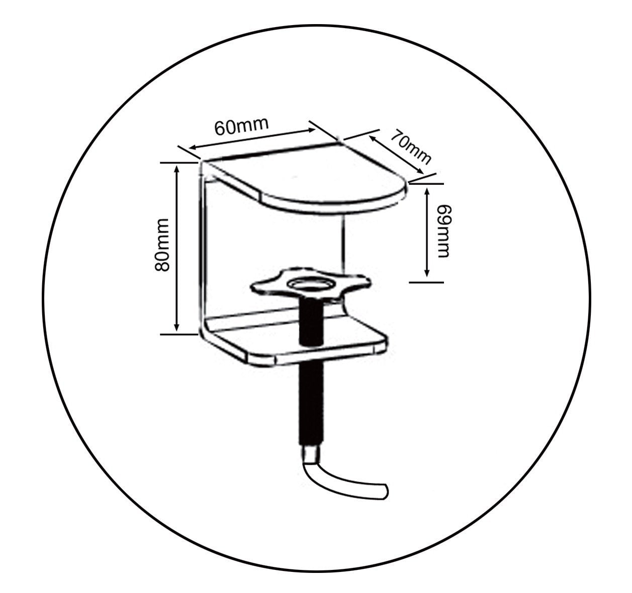 Duronic DM35Pole 80cm Trzon do uchwytów Duronic wieszak | ramię | stojak | słupek