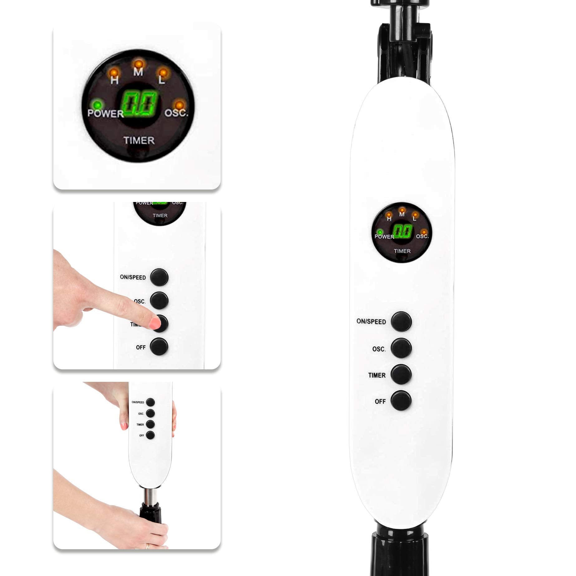 Duronic FN65 Wiatrak stojący wentylator z pilotem, moc 60 W programator pilot oscylacja ok. 90 stopni