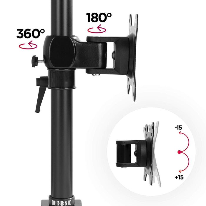 Duronic DM35V2X1 Uchwyt dwa monitory 2 ekrany 8 kg VESA 75 lub 100 monitory 13-27 cali uchwyt biurkowy kolor czarny