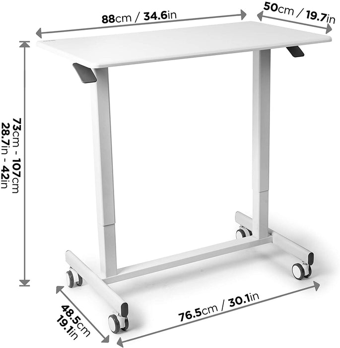 Duronic TM03T WE Mobilne biurko stojąco- siedzące biurko regulowane dla młodzieży i dorosłych