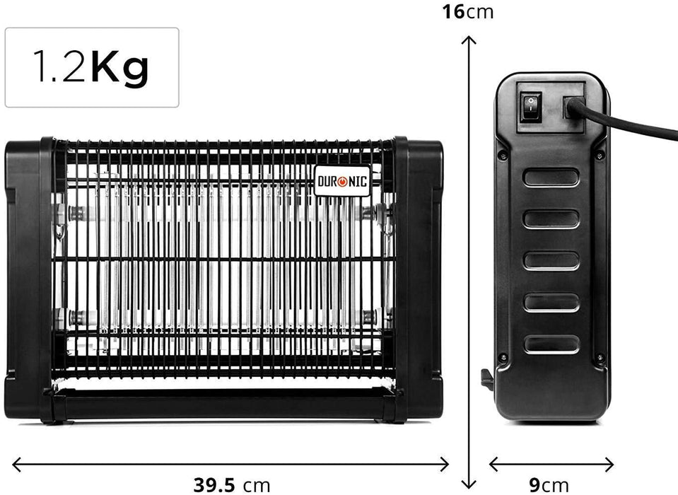 Duronic FK8412 Lampa owadobójcza stop komarom 12W | elektryczny ultradźwiękowy odstraszacz komarów much ciem