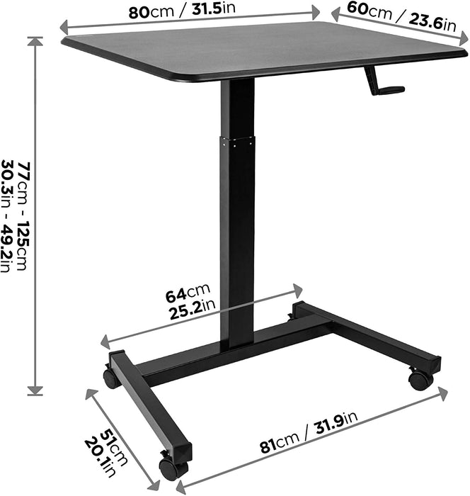 Duronic WPS47 Mobilny stolik pod laptopa regulacja wysokości praca stojąco- siezaca, kółka z blokadą maks. 30 kg