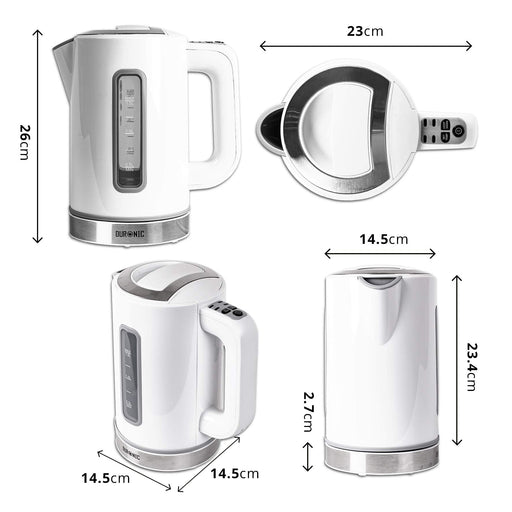 Duronic EK30 WE Czajnik elektryczny regulacja temp  ECO 1,5 L regulacja temperatury biały