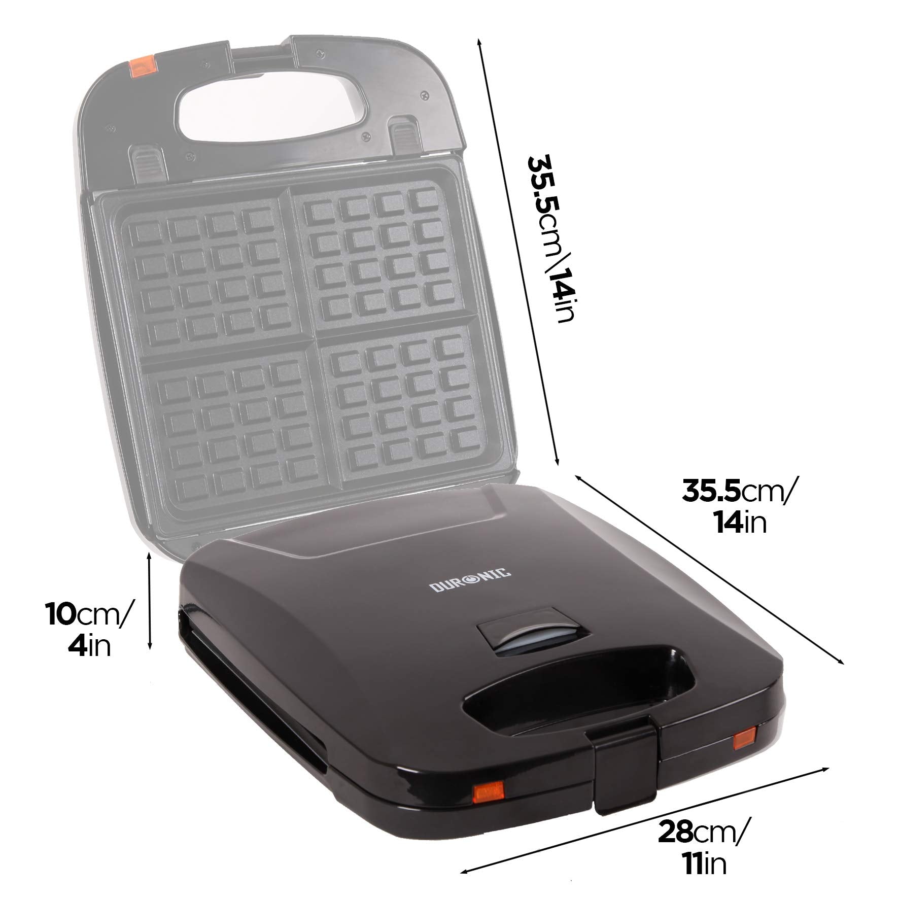 Duronic WM60 Gofrownica opiekacz wyjmowane talerze 4 wafle na raz w 6-8 min 1200W