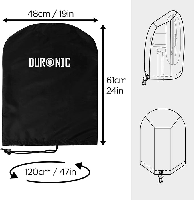 Duronic FN12/16 Pokrowiec na wentylator do przechowywania ze ściągaczem | do 40 cm średnicy głowicy | pyłoszczelna i wodoodporna osłona na wiatrak