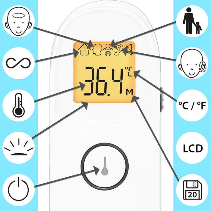Duronic IRT3W Termometr bezdotykowy na podczerwień cyfrowy termometr certyfikowany medycznie
