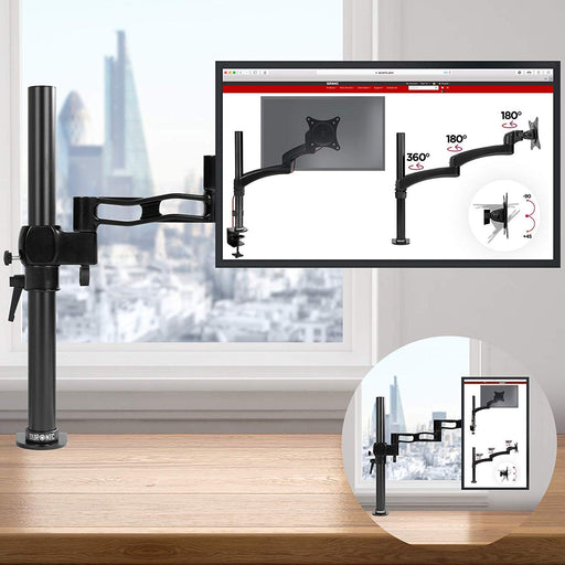 Duronic DM351X3 BK Uchwyt biurkowy do monitora 10 kg VESA 75 lub 100 regulacja monitora możliwość rozbudowy uchwytu