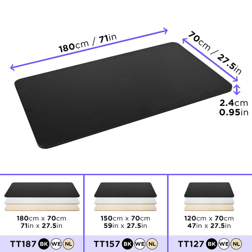 Duronic TT187 BK Blat do biurka regulowanego 180x70 płyta MDF obciażenie do 100 kg kolor czarny