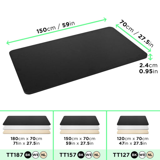 Duronic TT157 BK Blat biurka z regulacją wysokości MDF obciażenie do 100 kg kolor czarny