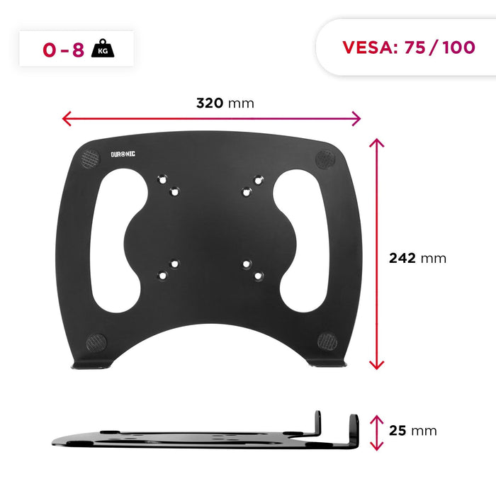 Duronic DML2 Podstawka pod laptop DM45 /DM55 /DM65| podstawka | VESA 75 VESA 100 | wieszak ramię | stojak | regulacja monitora | do uchwytów