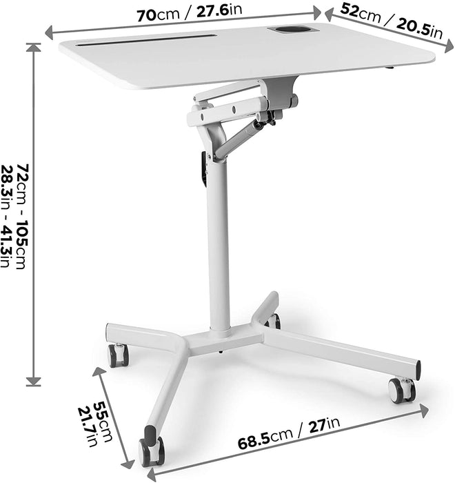 Duronic WPS57 Mobilny stolik pod laptopa regulacja wysokości praca stojąco- siedząca, kółka z blokadą maks. 10 kg