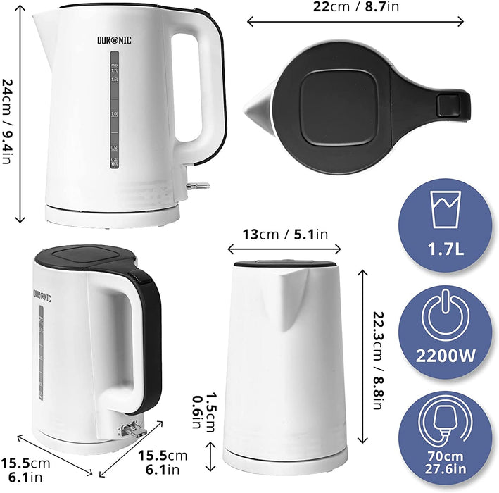 Duronic EK17 WE Czajnik elektryczny 1,7L 2200W kolor: biały